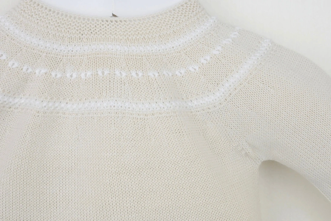 Girls Beige Knit Pant Set