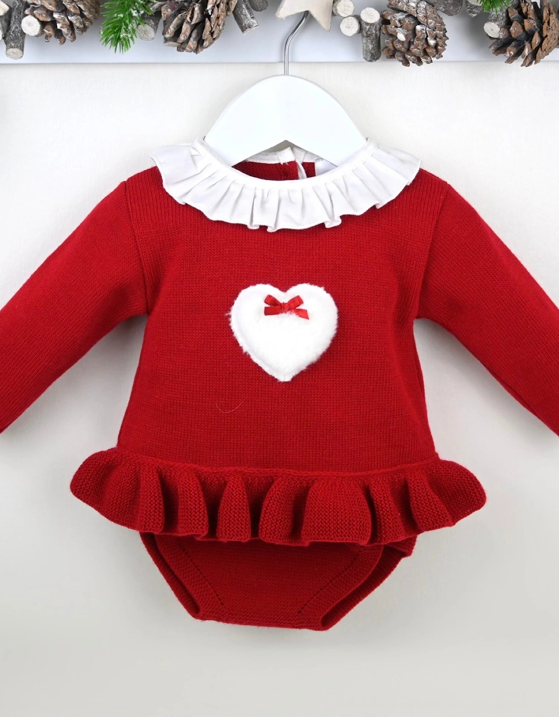 Girls Red Knit Jam Pant Set, 5 of 4