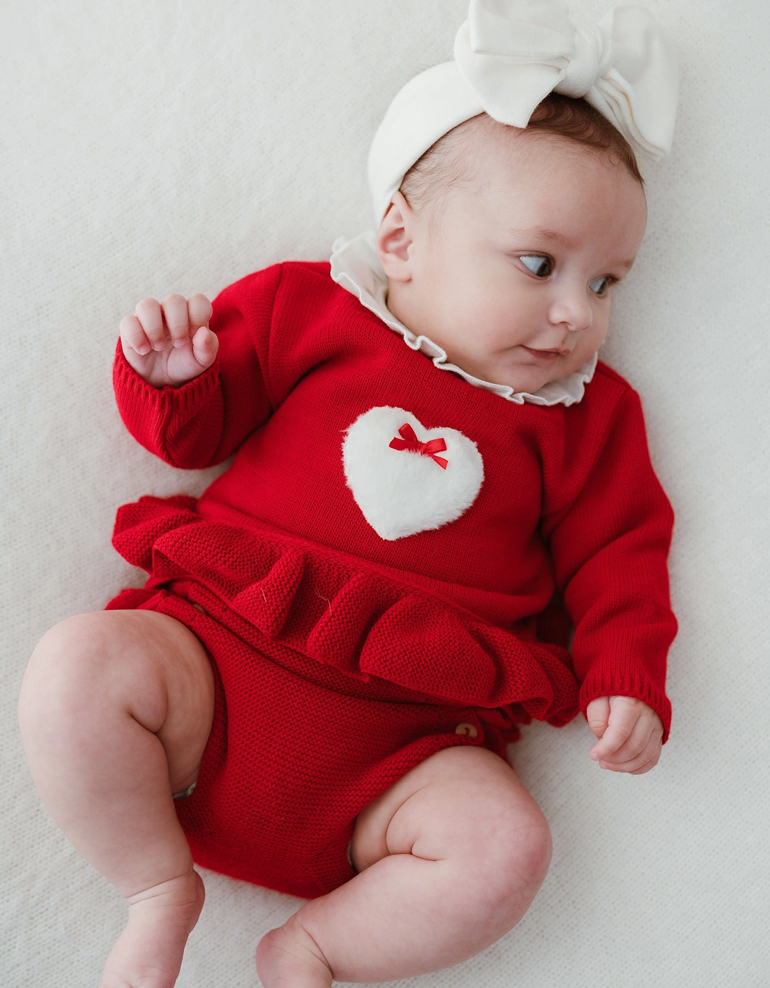 Girls Red Knit Jam Pant Set