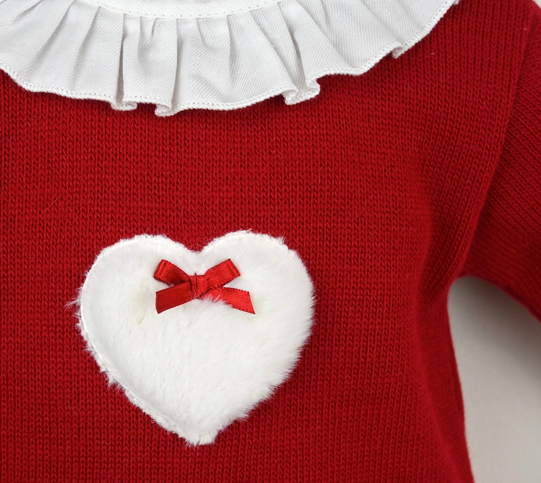 Girls Red Knit Jam Pant Set