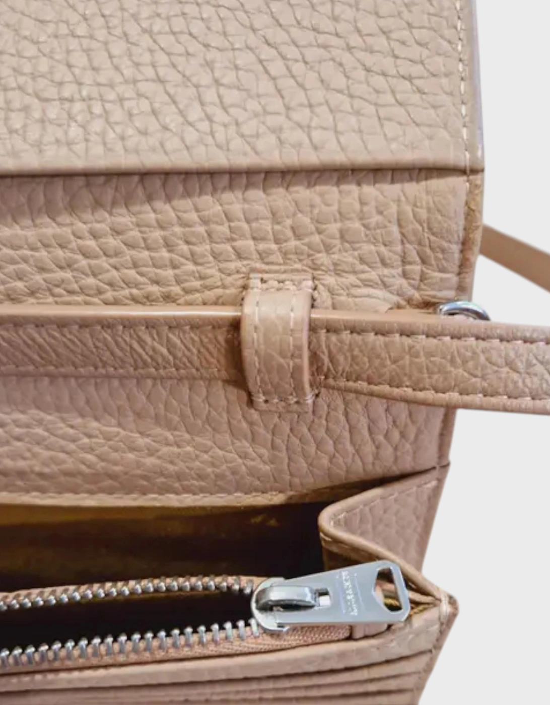 All Saints Small Leather Crossbody Bag Beige