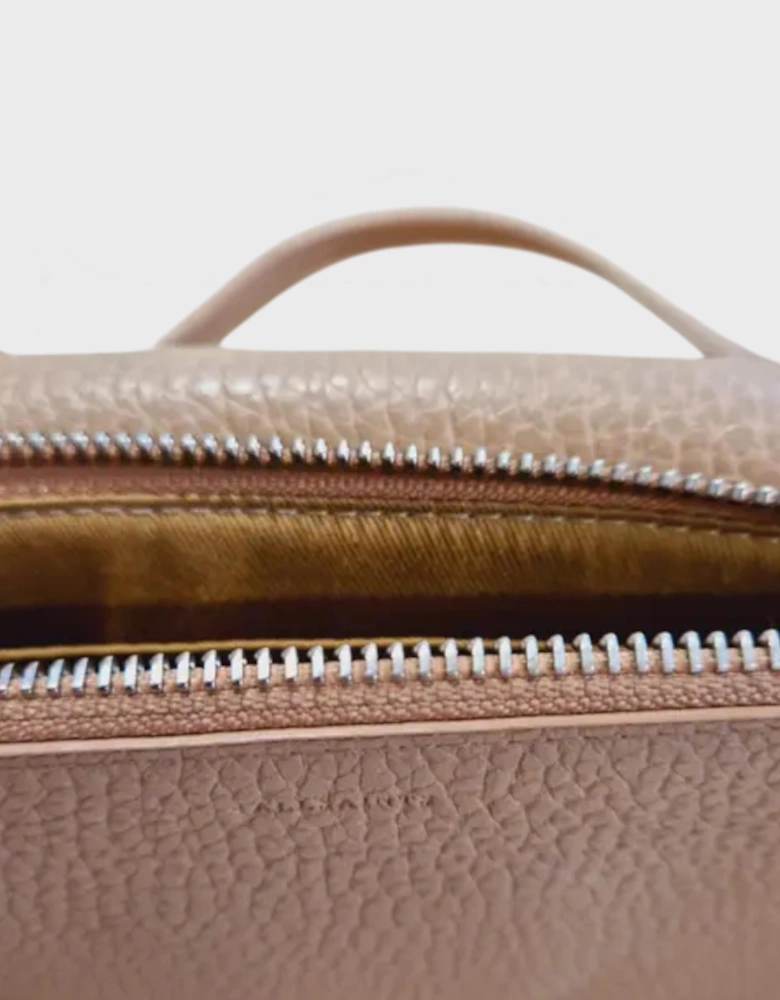 All Saints Small Leather Crossbody Bag Beige