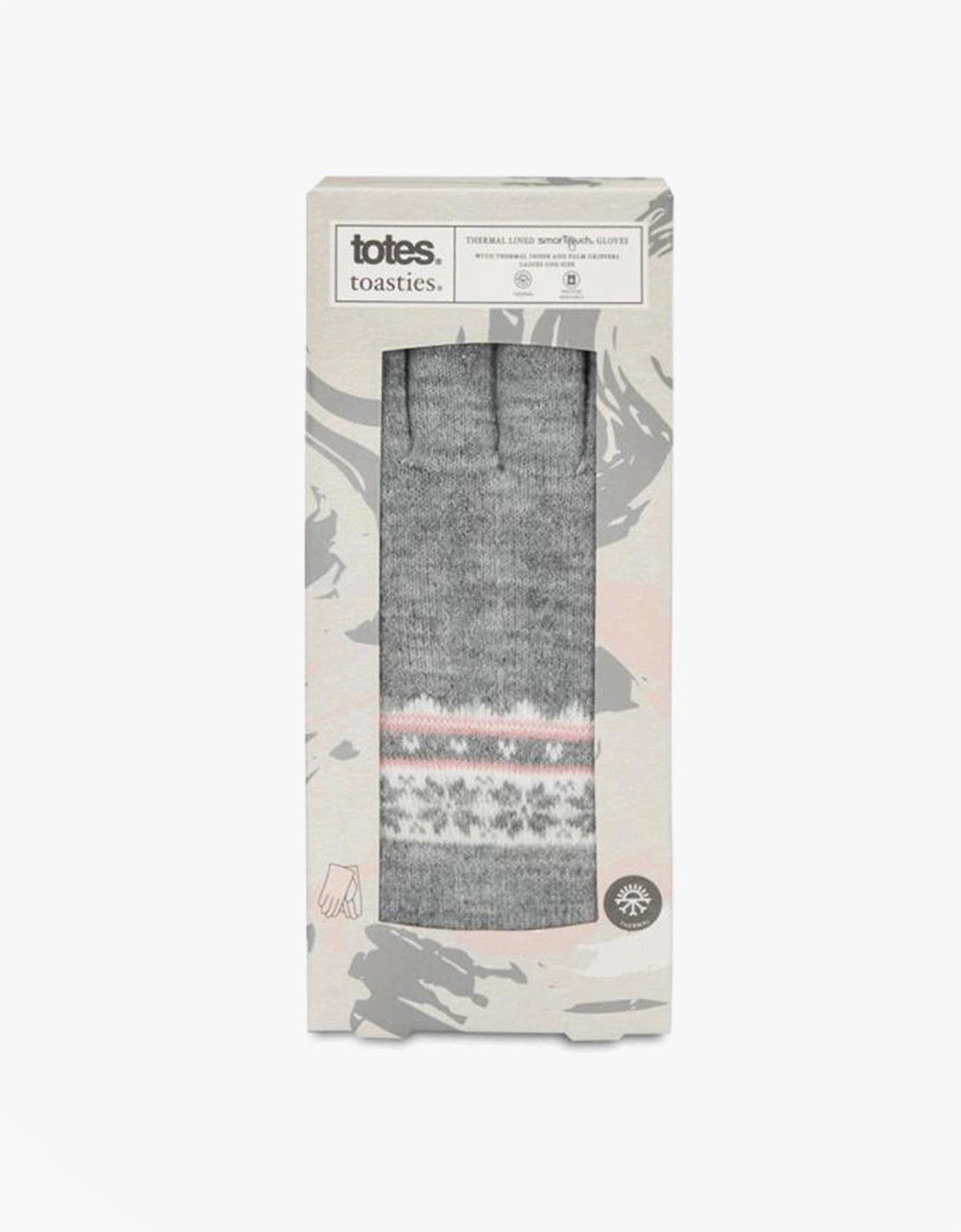Totes Totes Women's STRETCH KNITTED Womens Touchscreen Gloves Grey Fair Isle - Multi