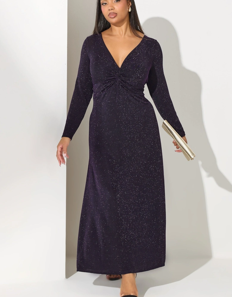 Metallic Knot Front Dress