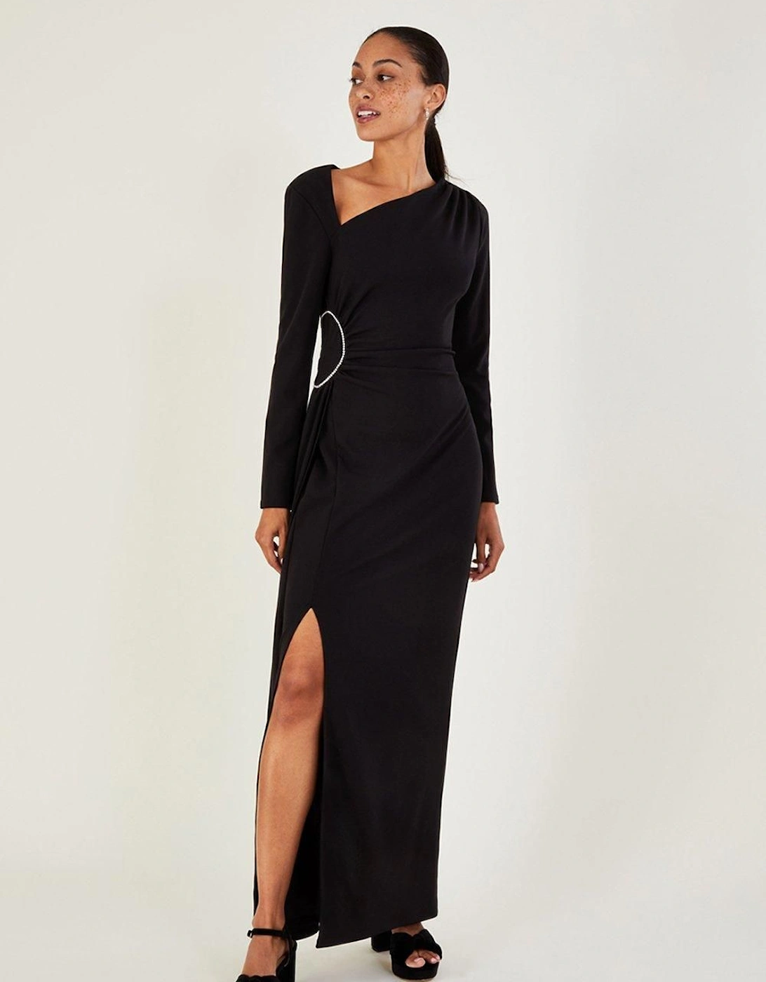 'Elaine' Diamante Trim Maxi Dress, 2 of 1
