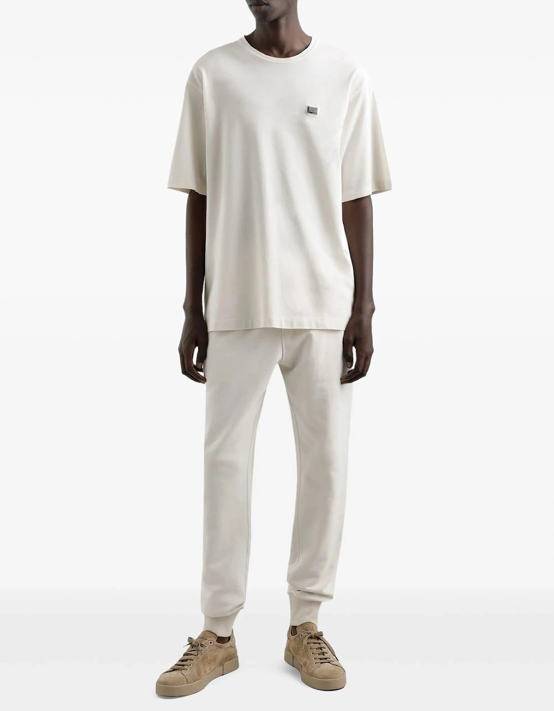 Small Metal Plaque T-Shirt in Off White