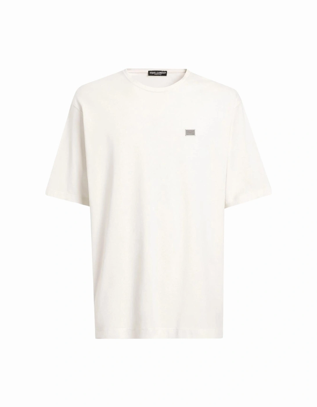 Small Metal Plaque T-Shirt in Off White, 5 of 4