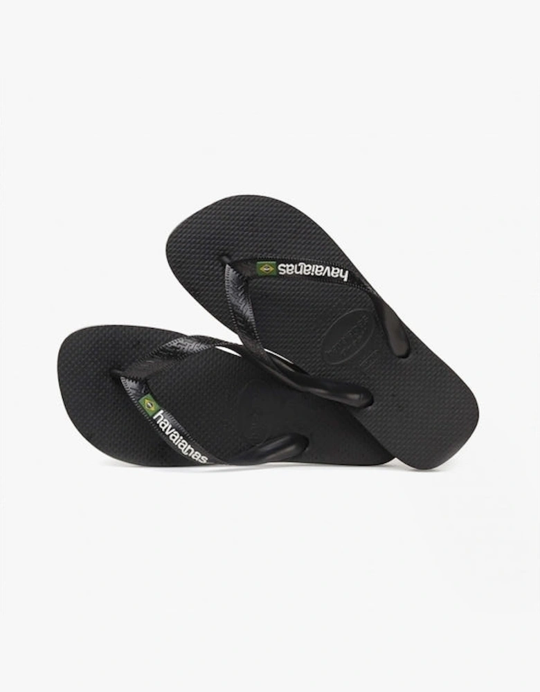 HAV BRASIL LOGO Mens Flip Flops Black
