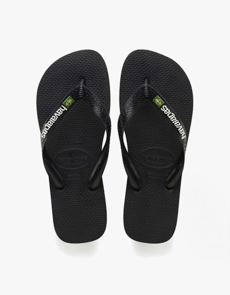 HAV BRASIL LOGO Mens Flip Flops Black