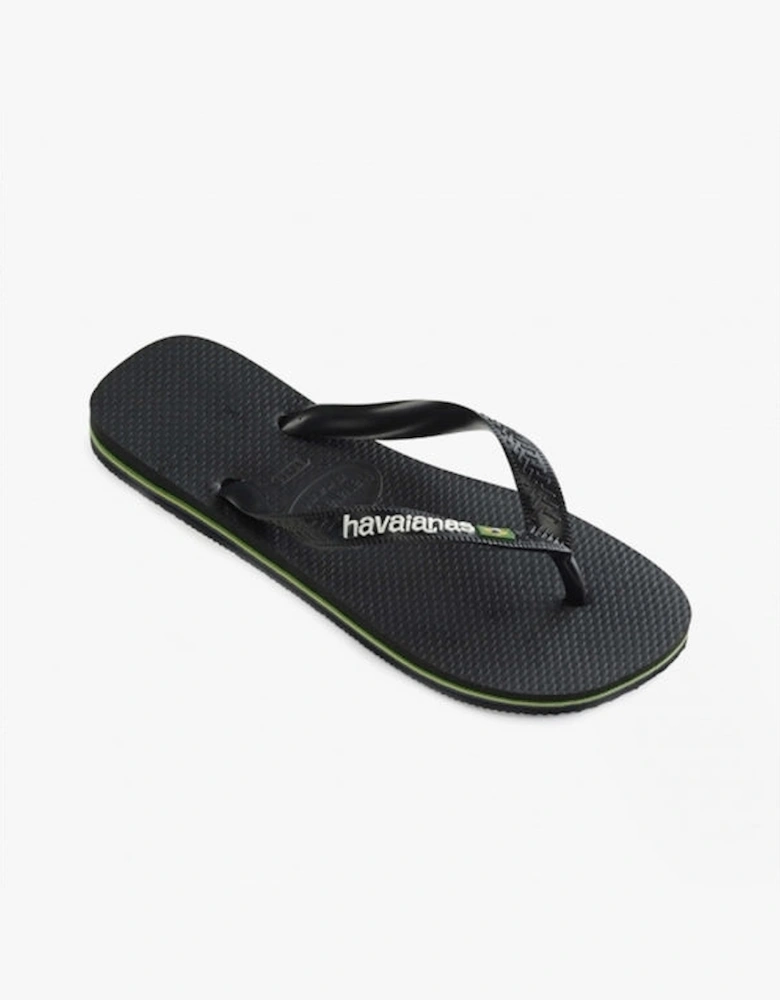 HAV BRASIL LOGO Mens Flip Flops Black