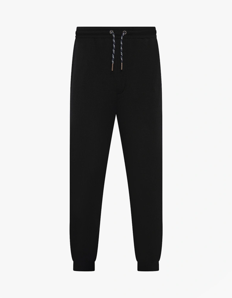 WAFFLE LONG SLEEVE SHIRT & JOGGER SET Mens Loungewear Black
