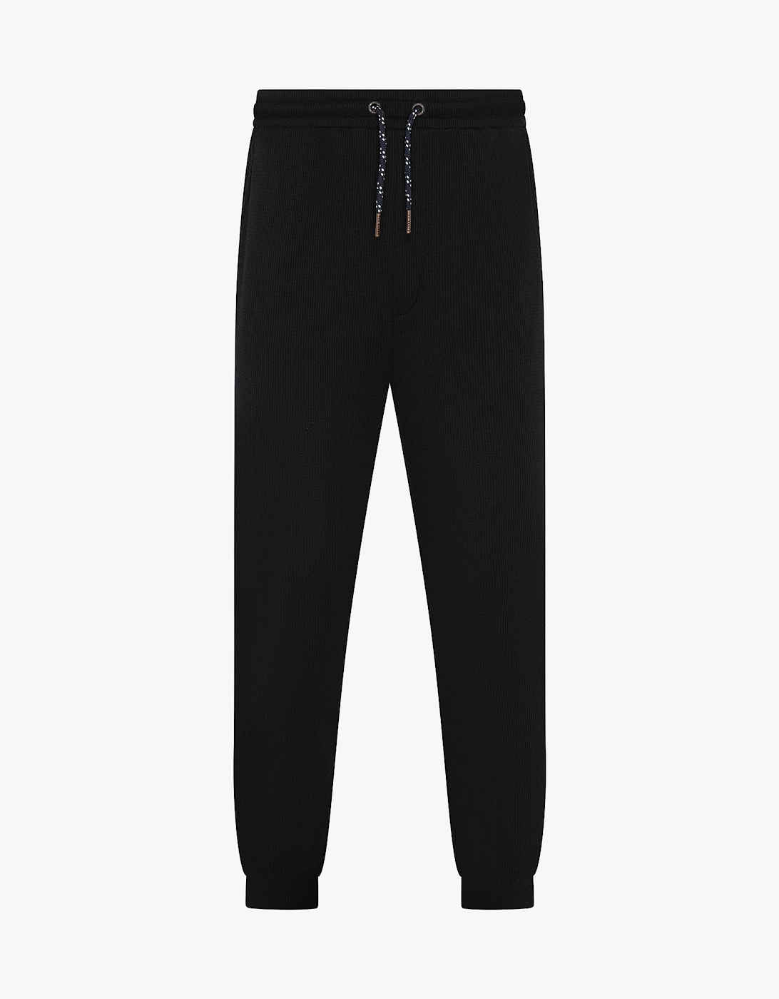 WAFFLE LONG SLEEVE SHIRT & JOGGER SET Mens Loungewear Black