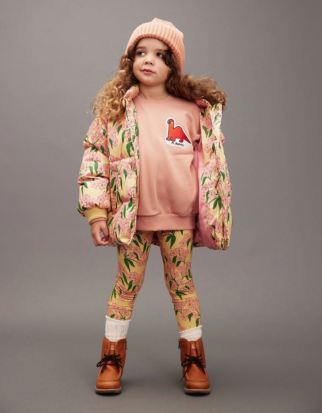 Girls Dino Patch Sweatshirt in Pink