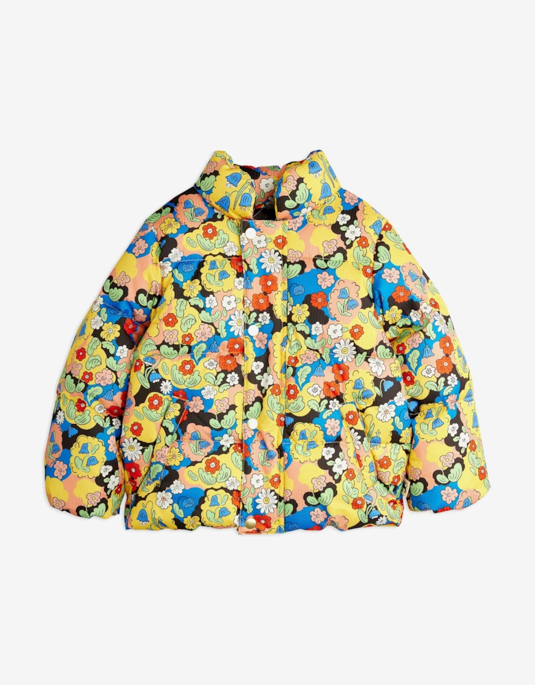 Girls Flowers AOP City Puffer Jacket in Multicolour