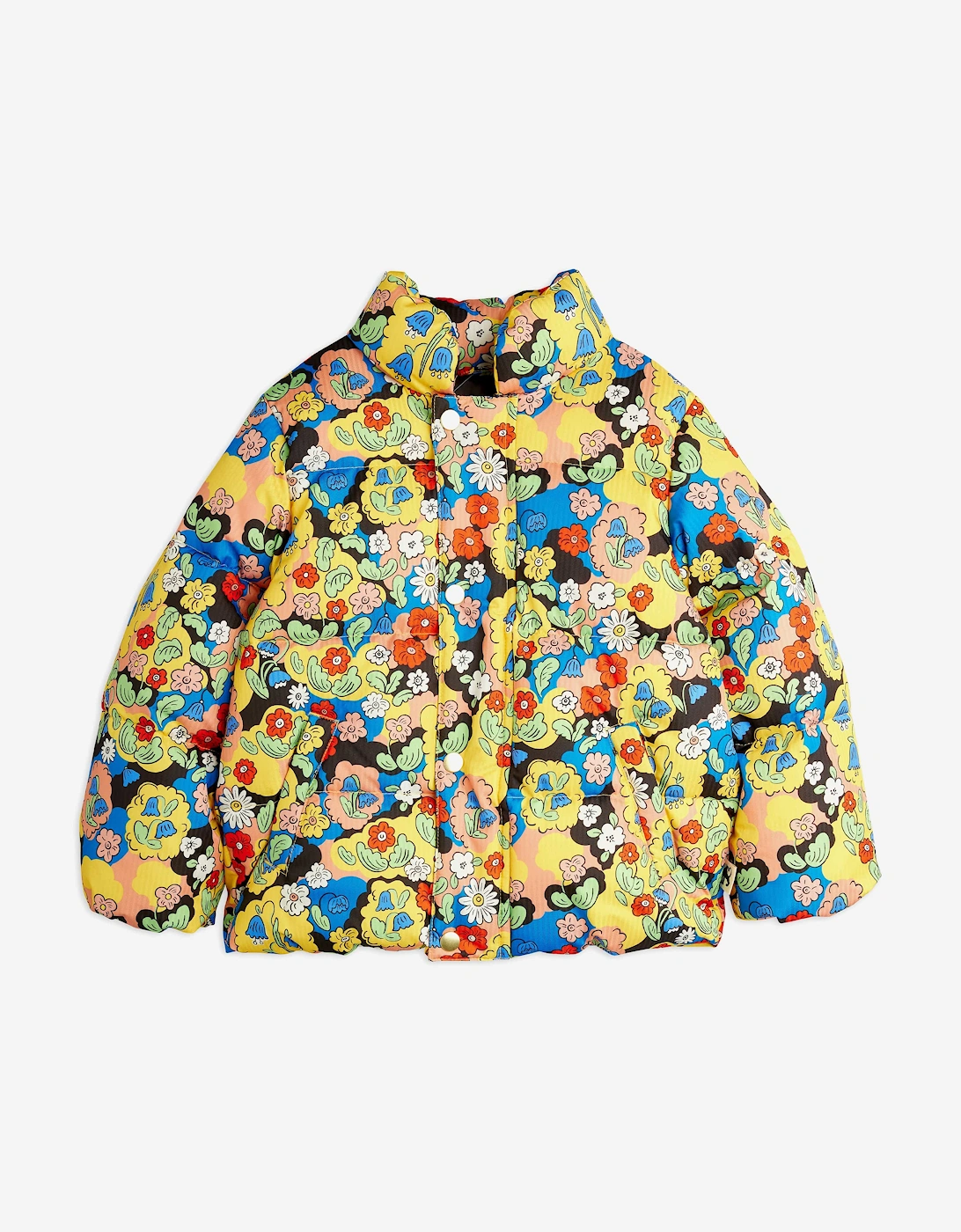 Girls Flowers AOP City Puffer Jacket in Multicolour, 5 of 4