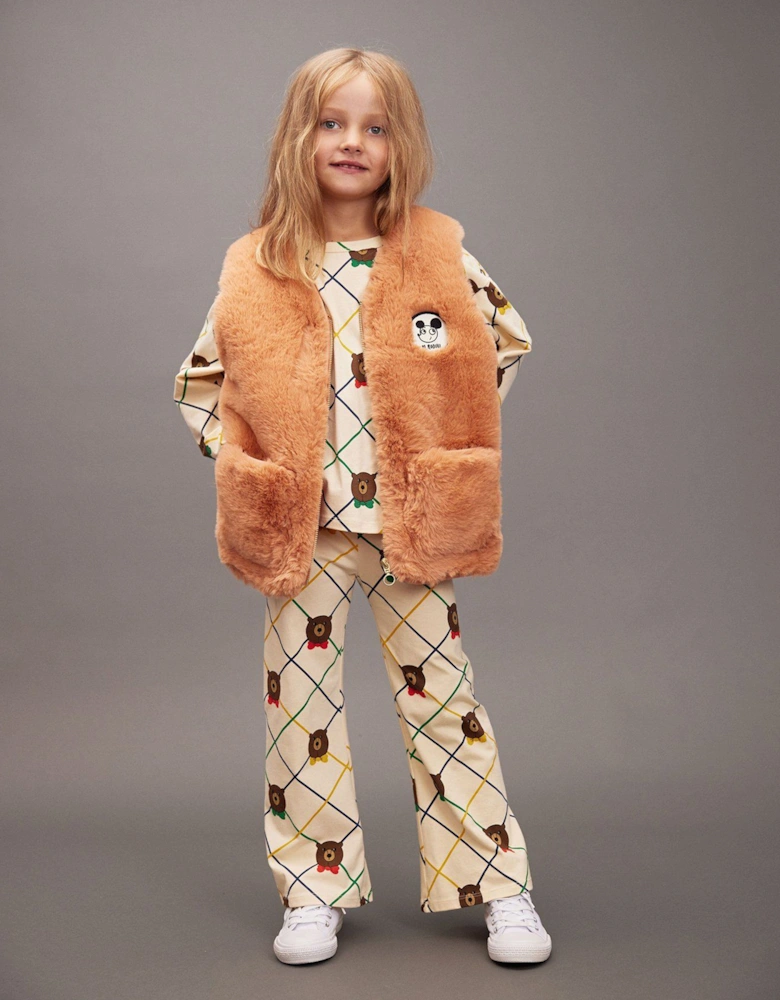 Girls Ritzratz Patch Faux Fur Gilet in Pink