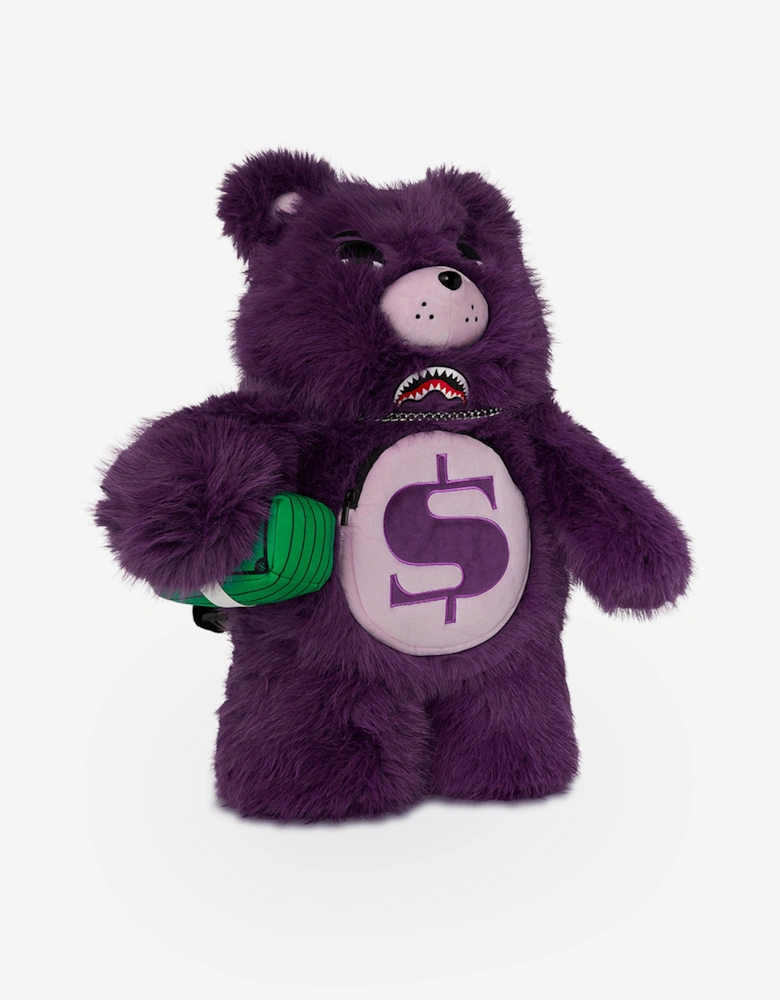 Kids Fur Cray Money Bear Backpack in Purple (63cm)