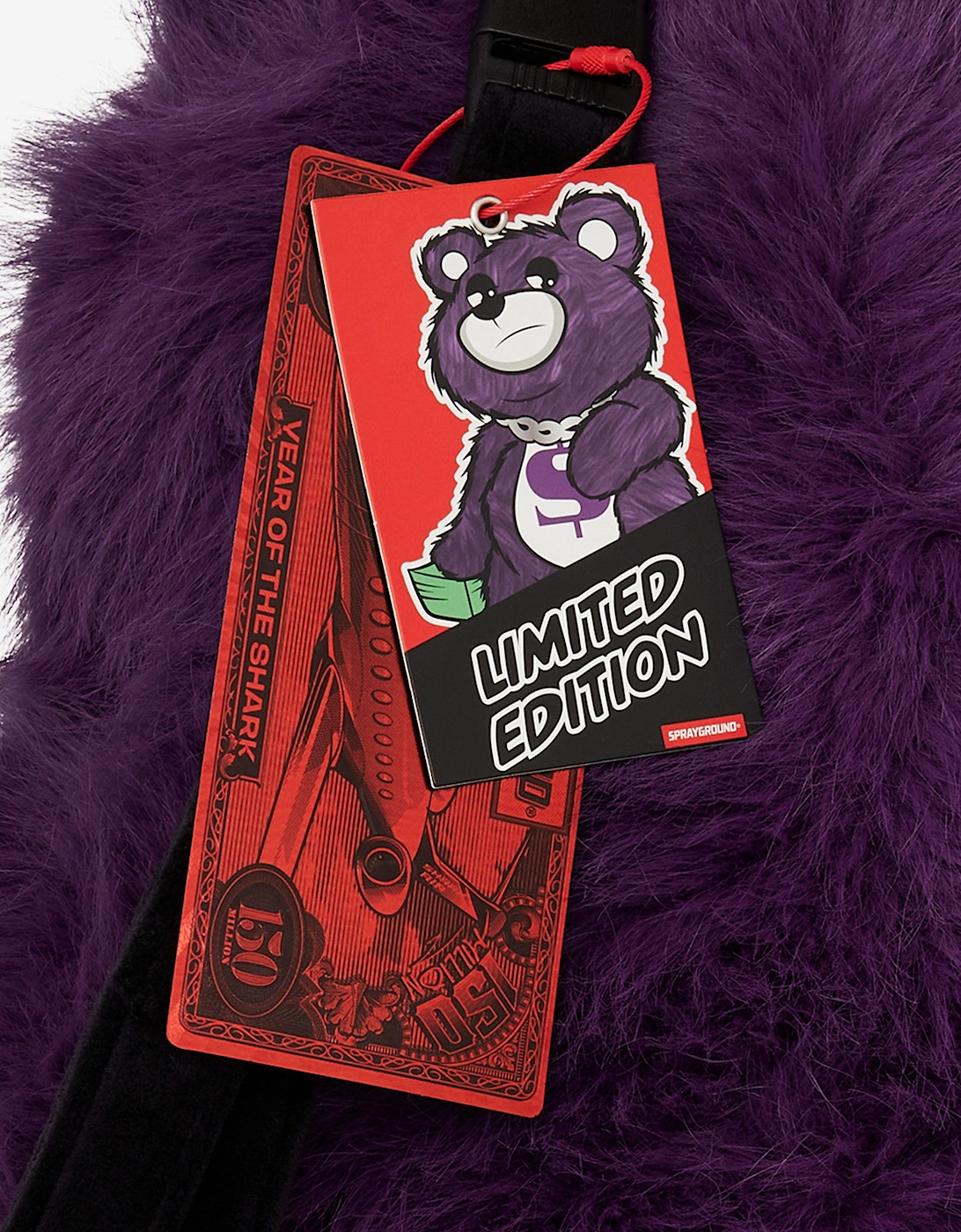 Kids Fur Cray Money Bear Backpack in Purple (63cm)