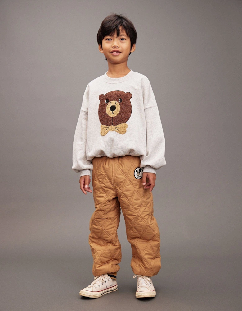 Kids Ritzratz Patch Quilted Trousers in Beige
