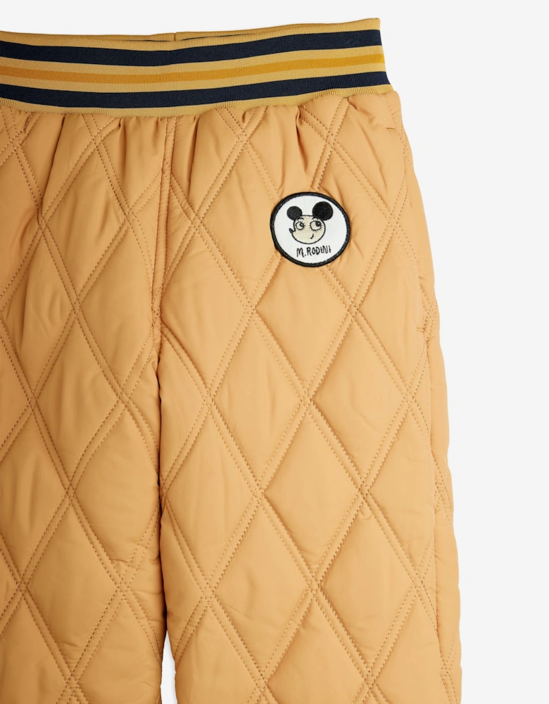 Kids Ritzratz Patch Quilted Trousers in Beige