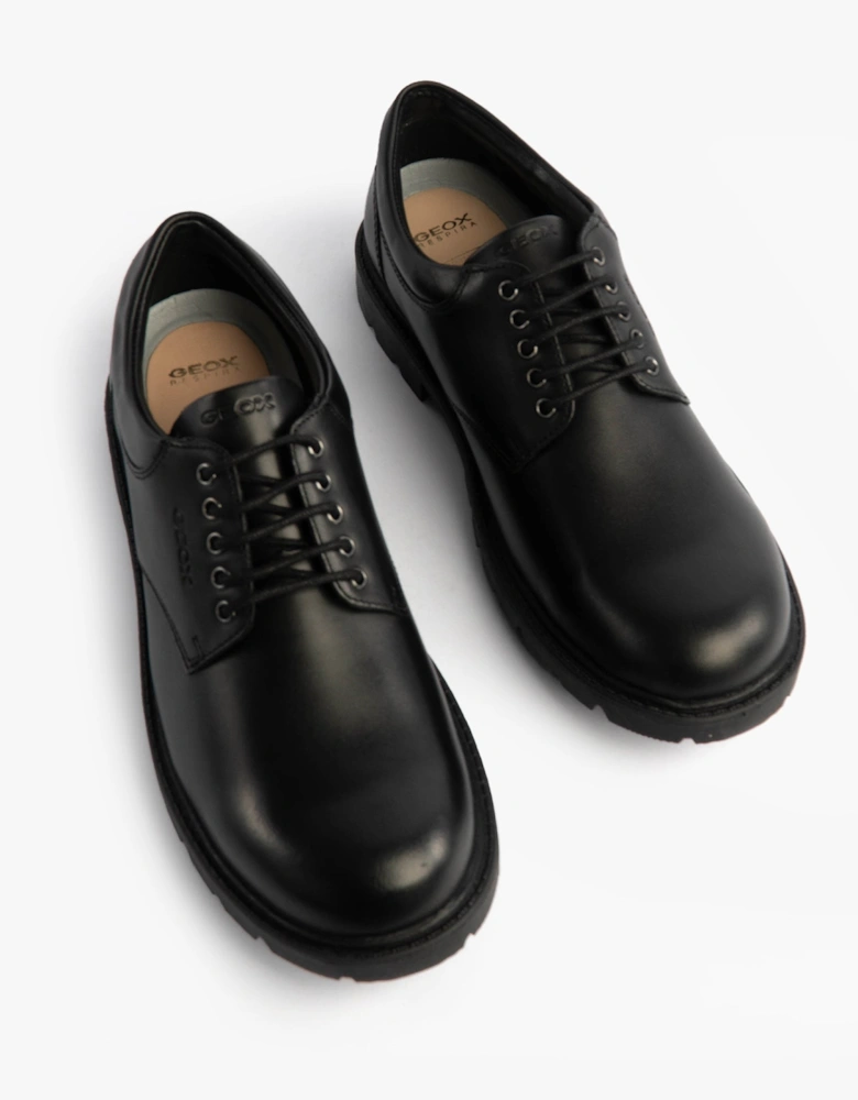SHAYLAX Boys School Shoes Black
