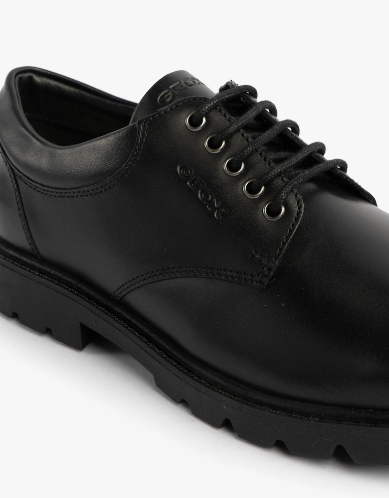 SHAYLAX Boys School Shoes Black