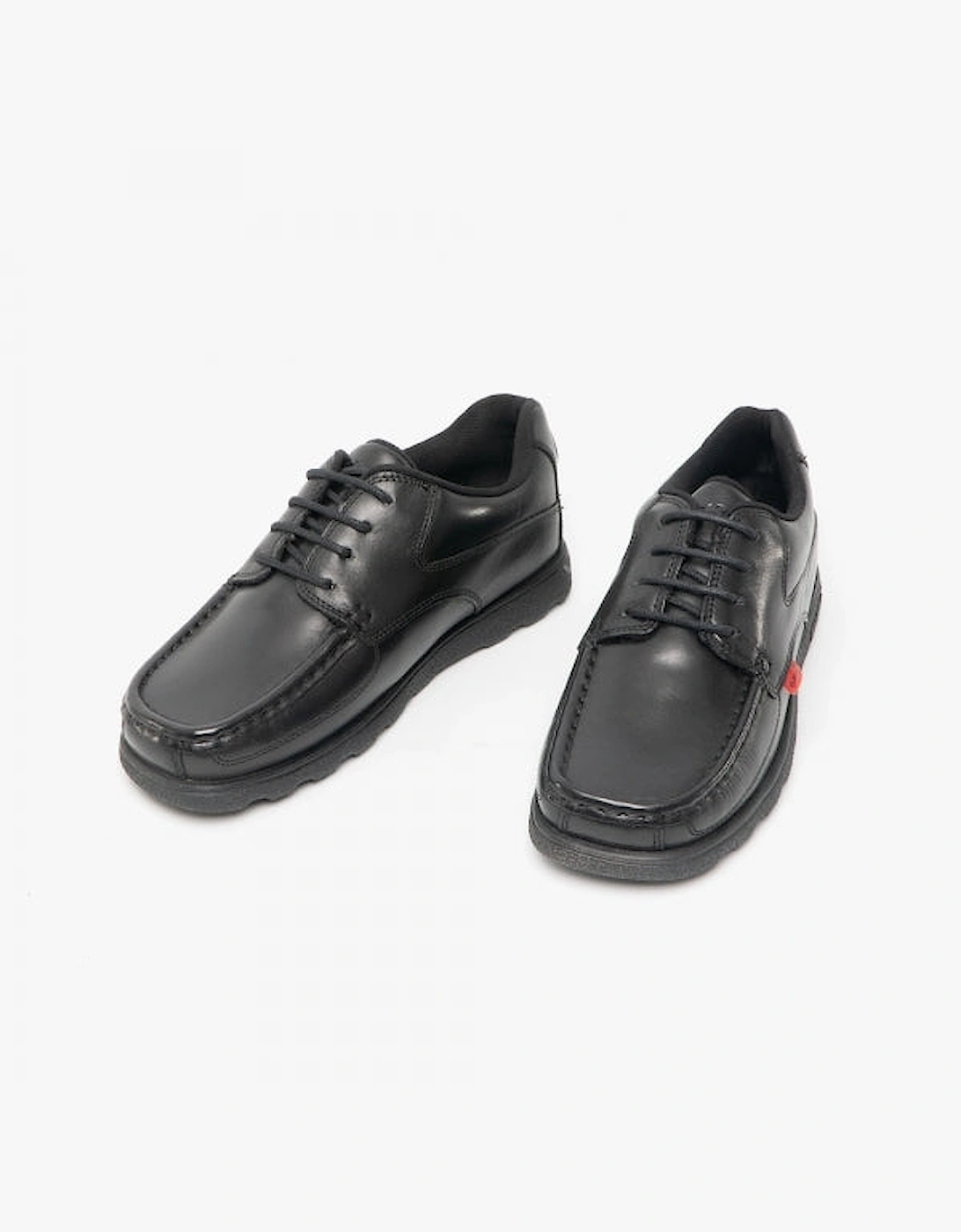 114243 FRAGMA LACE 4 EYE Boys School Shoes Black
