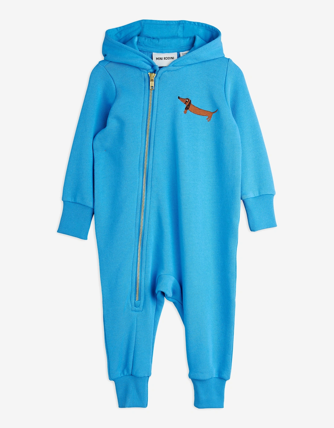 Girl's Mini Rodini Baby Embroidered Dog Onesie in Blue - Navy - Size: 80-86 cm 9 mths-1.5 yrs