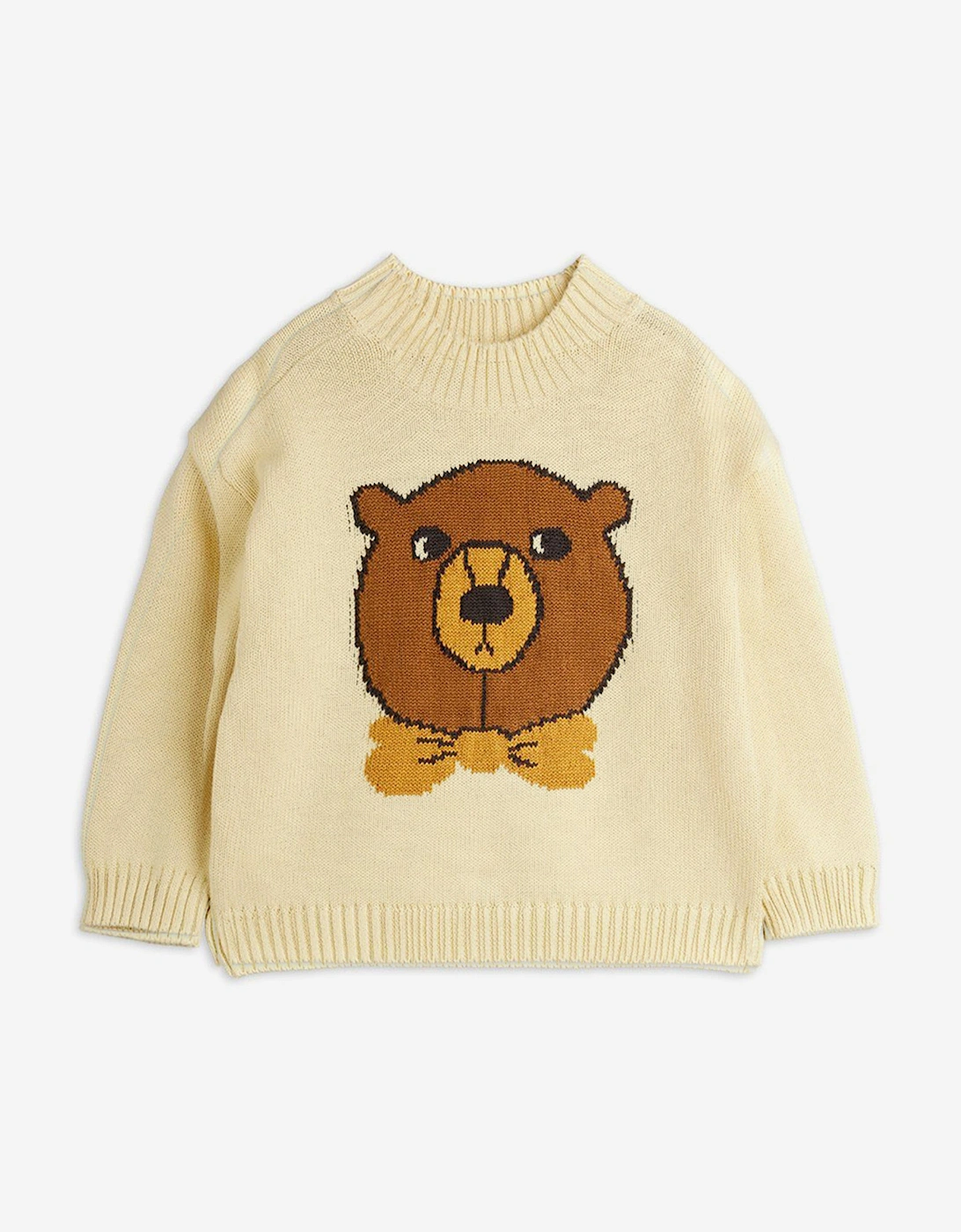 Kids Bear Intarsia Knit Jumper in Ivory