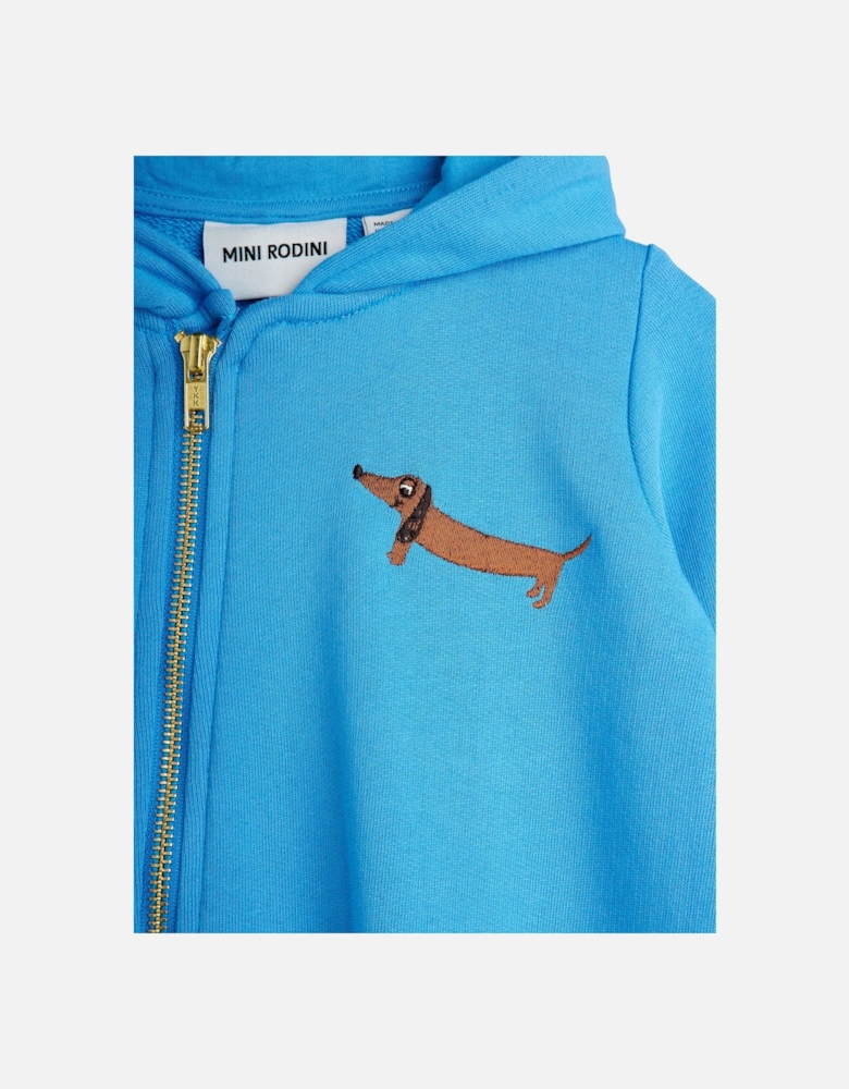 Baby Embroidered Dog Onesie in Blue