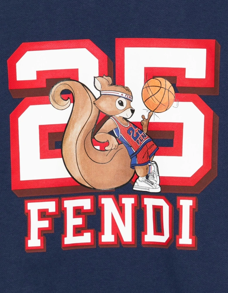 Boys Squirrel Sweatshirt in Navy