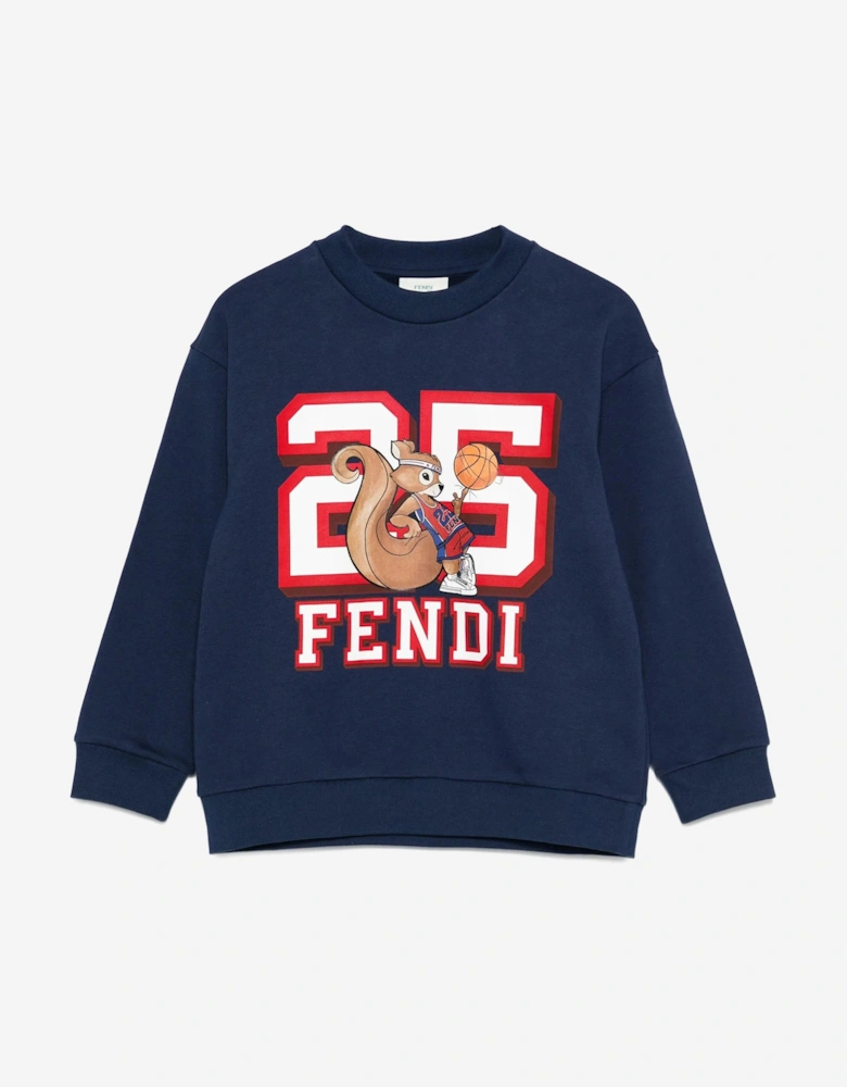 Boys Squirrel Sweatshirt in Navy