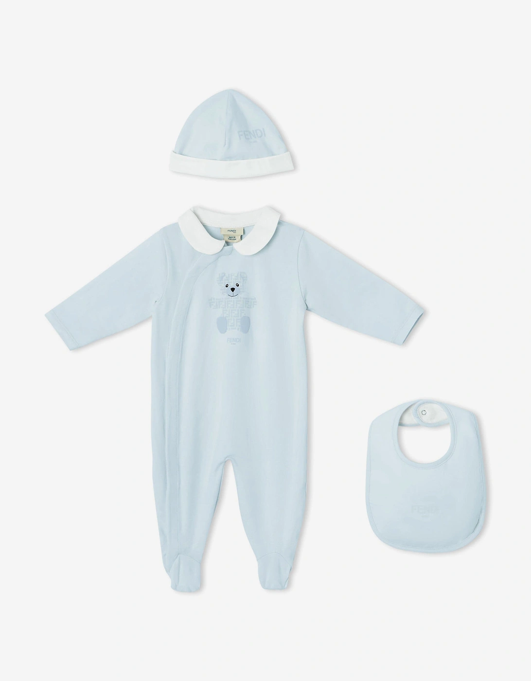 Baby Boys Bear Babygrow Set in Blue, 7 of 6