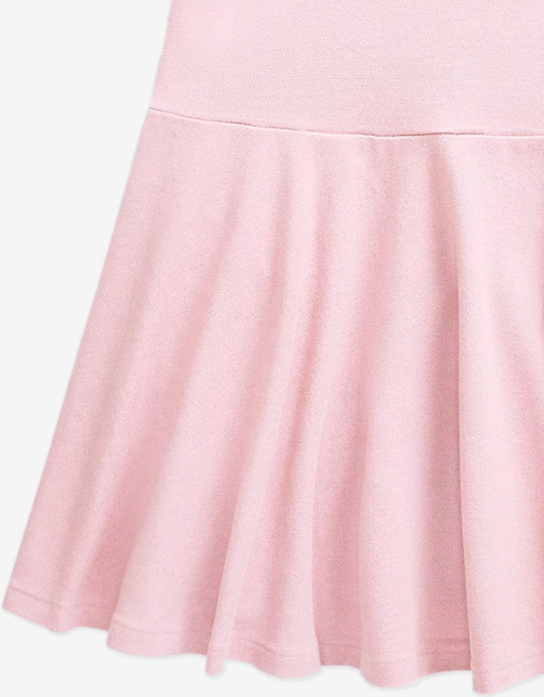 Girls Logo Polo Dress in Pink