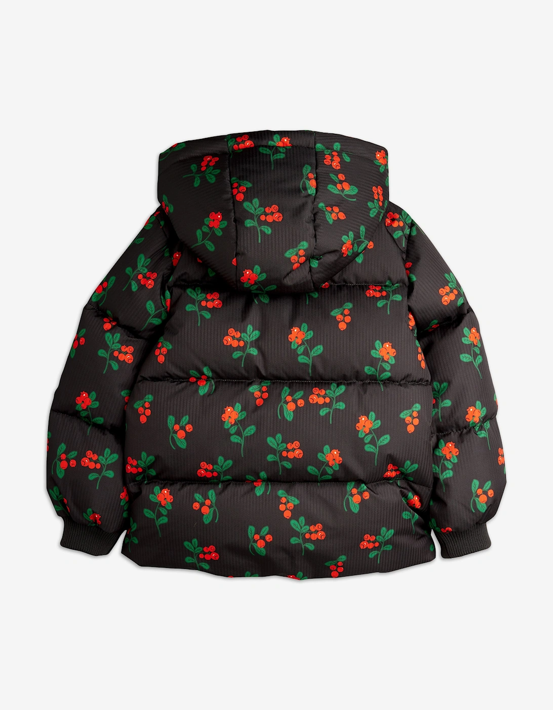 Girls Lingonberries AOP Hooded Puffer Jacket in Black