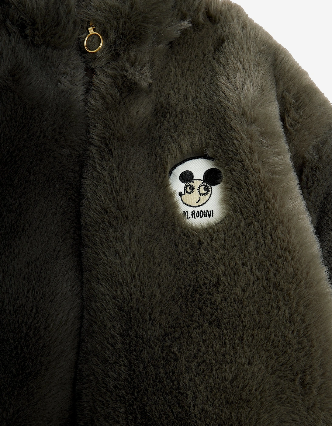 Girls Ritzratz Patch Faux Fur Jacket in Grey