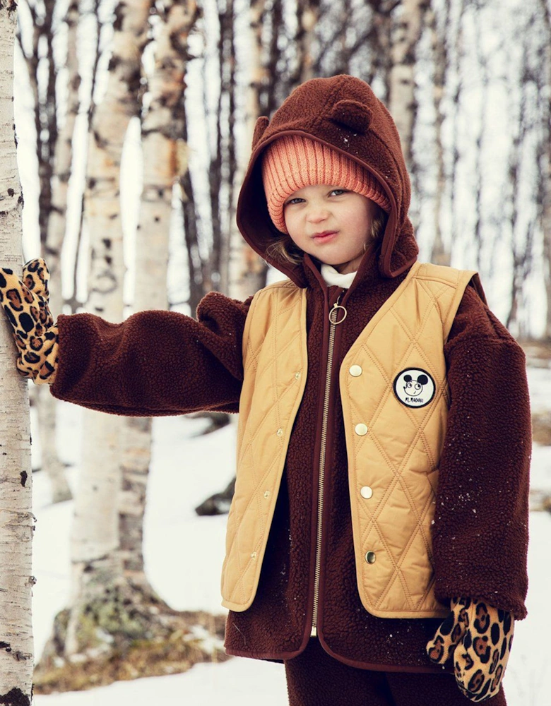 Kids Ritzratz Patch Quilted Gilet in Beige