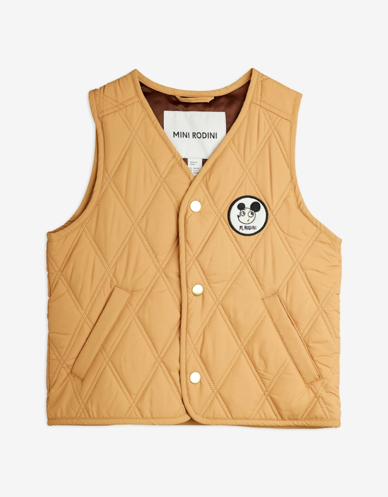 Kids Ritzratz Patch Quilted Gilet in Beige