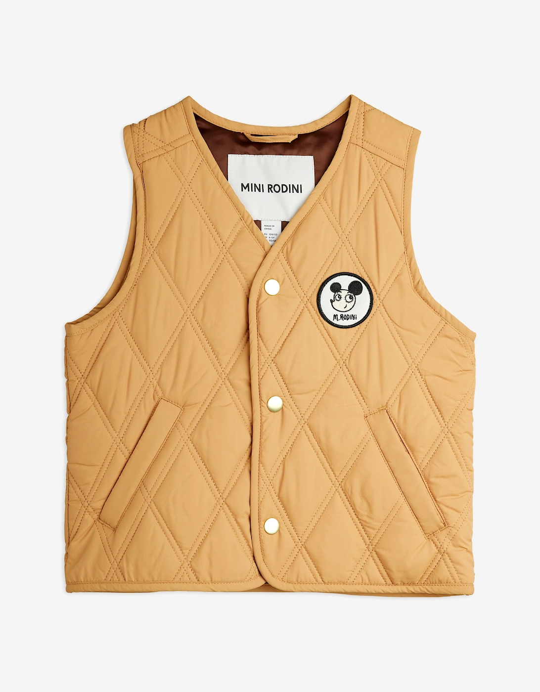 Kids Ritzratz Patch Quilted Gilet in Beige, 5 of 4