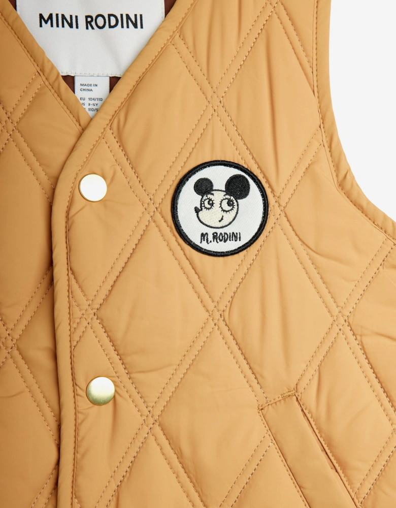 Kids Ritzratz Patch Quilted Gilet in Beige