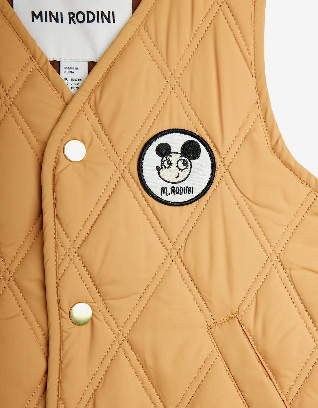 Kids Ritzratz Patch Quilted Gilet in Beige