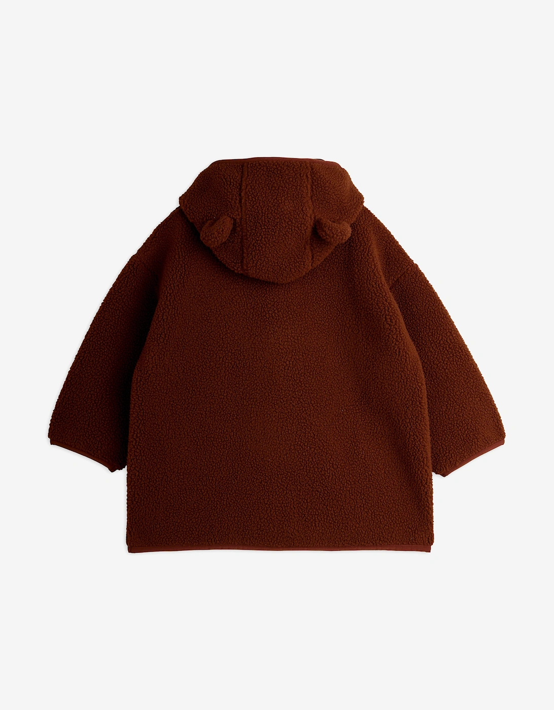Kids Embroidered Bear Pile Jacket in Brown