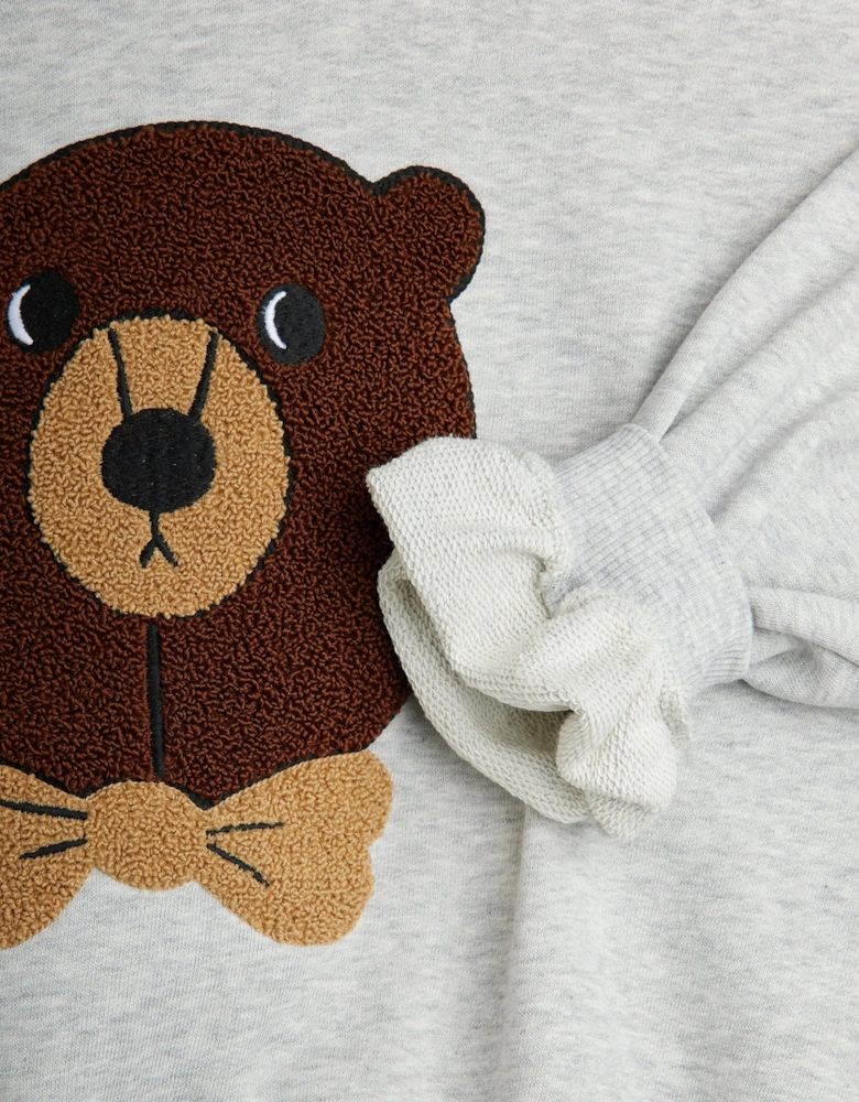 Kids Chenille Bear Sweatshirtin Grey
