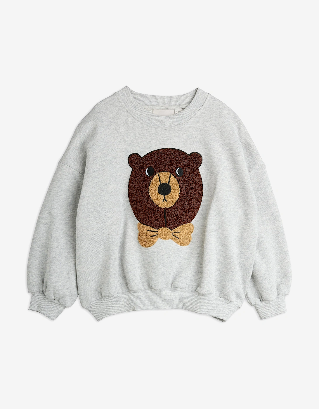 Mini Rodini Kids Chenille Bear Sweatshirtin Grey - Size: 92-98 cm 1.5-3 yrs