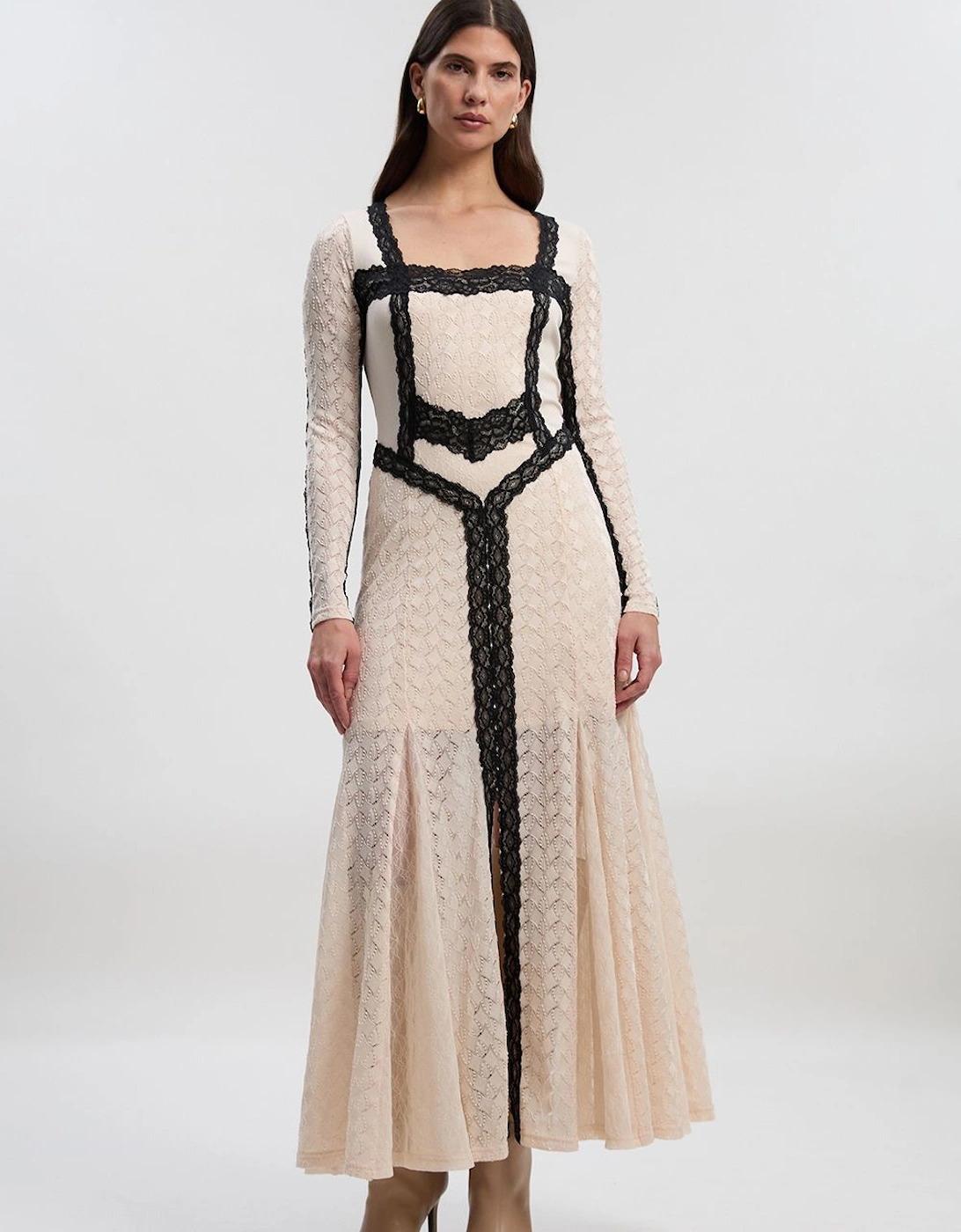 Petite Lace Textured Scoop Neck Maxi Dress, 2 of 1