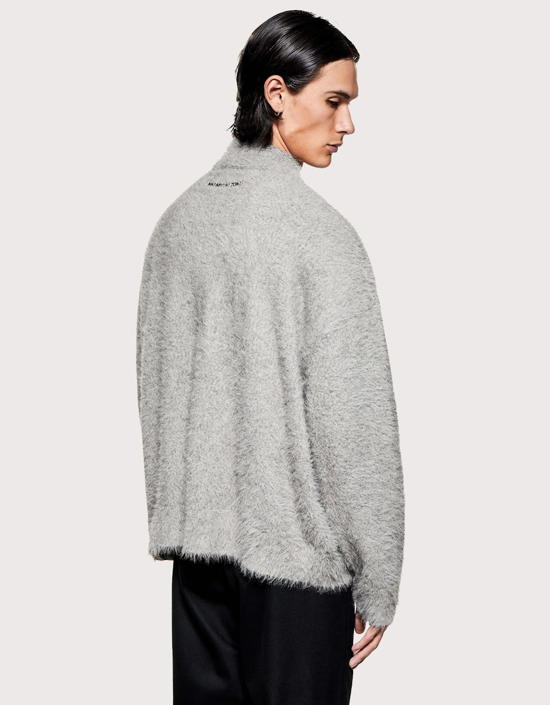 Faux Alpaca Knit Track Jacket