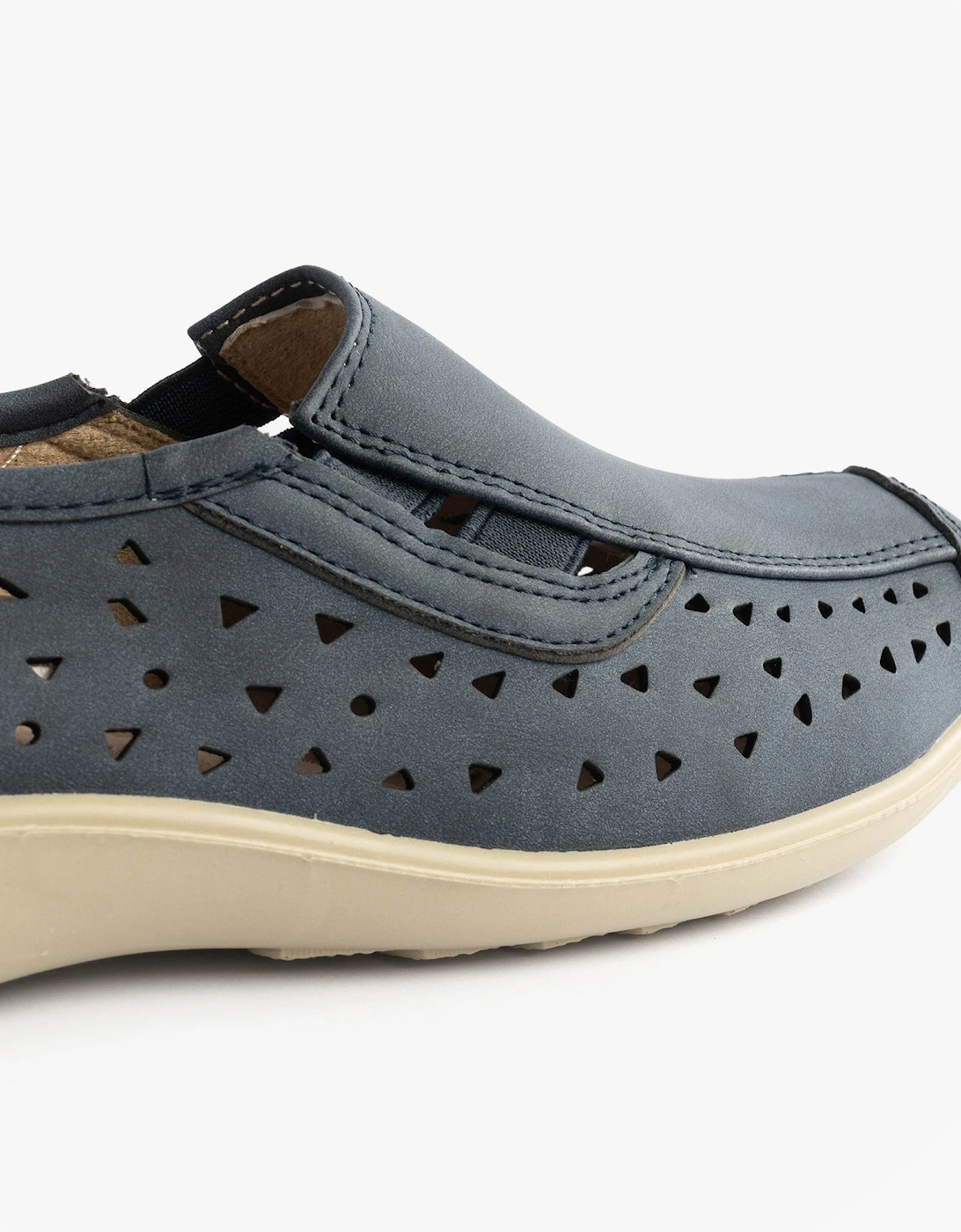 MARSHA Womens Cut-Out Slip-On Shoes Navy Blue