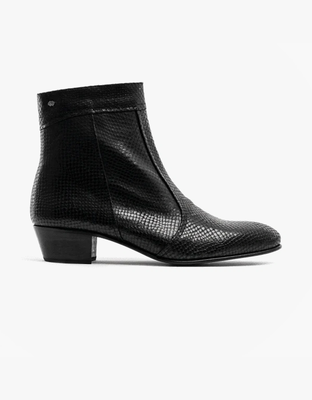 Men's Club Cubano EMMANUEL Mens Snakeprint Leather Cuban Heel Boots Vison - Brown - Size: 12