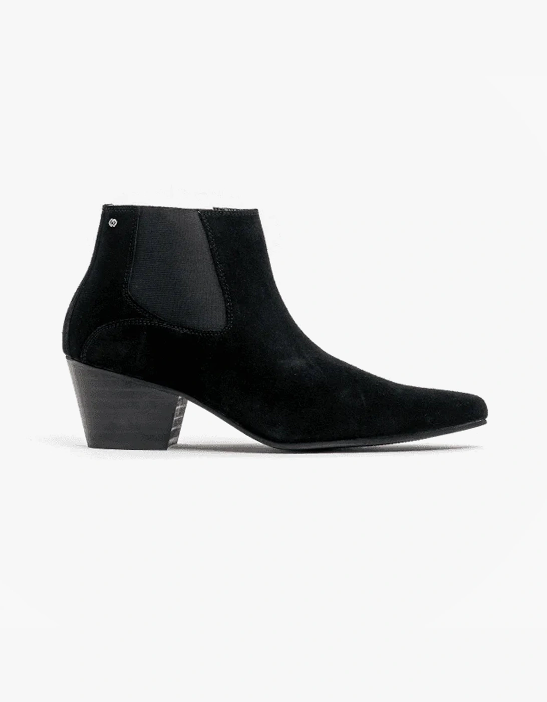 Men's Club Cubano McCARTNEY Mens Suede Winklepicker Cuban Heel Boots Black - Size: 11