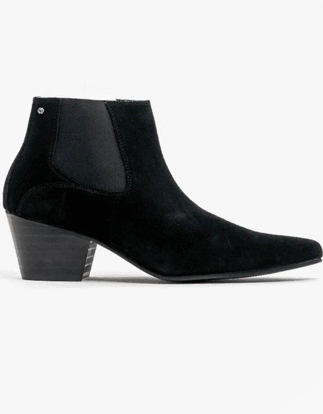 McCARTNEY Mens Suede Winklepicker Cuban Heel Boots Black, 9 of 8